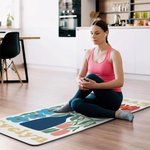 Gepersonaliseerde Zomer Boho Deense Bloemen Anti-slip Yoga Mat met Naam Fitness Sport Accessoires Verjaardag Team Cadeau voor Yoga Liefhebbers