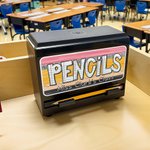 Personalized Teacher Theme Bow Spot Neon Decal Pencil Dispenser with Text Classroom Decor Back to School Appreciation Gift for Teacher Kid