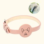 Personalized Line Style Dog Cat Design Pet Collar with Air Tag Holder and Name Outdoor Accessories Pet Party Birthday Gift for Pet Owners