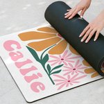 Gepersonaliseerde Zomer Boho Deense Bloemen Anti-slip Yoga Mat met Naam Fitness Sport Accessoires Verjaardag Team Cadeau voor Yoga Liefhebbers