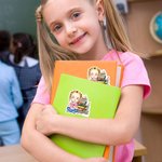 Personalized Flower Book Cartoon Character Waterproof Stickers with Name Back to School Birthday Gift for Book Lovers