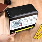 Personalized Teacher Theme Bow Spot Neon Decal Pencil Dispenser with Text Classroom Decor Back to School Appreciation Gift for Teacher Kid