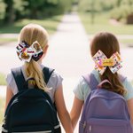 Personalized Pencil Composition Book Design Hair Bow Clip with Name and Card Hair Accessory Back to School First Day of Kindergarten Gift for Girls