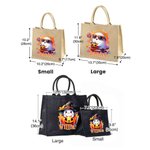 Personalized Cute Ghost and Pumpkin Large Capacity Tote Bag with Name Halloween Party Gift for Boys Girls