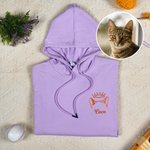 Personalized Embroidered Dog Cat Ear Outline T-shirt Sweatshirt Hoodie with 1-3 Names Pet Party Birthday Gift for Pet Lovers