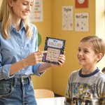 Personalisierte Checkered Zusammensetzung Buch Design Haftnotiz-Halter-Set mit Text zurück zu Schule Wertschätzung Lehrer Tag Geschenk für Lehrer