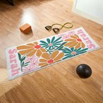 Personalized Floral Super Absorbent Yoga Towel with Name Sports Accessories Holiday Party Birthday Gift for Yoga Lovers Women