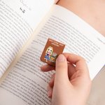 Personalized Floral Cartoon Reading Character Magnetic PU Leather Bookmark Clip with Name and Title Reading Tool Club Birthday Gift for Book Lovers