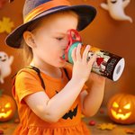 Gepersonaliseerde Halloween Thema Cartoon Karakter Naam 12 oz Geïsoleerde Waterfles met Rietje en Morsbestendig Deksel Halloween Party voor Jongens Meisjes