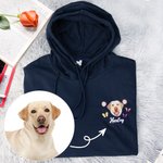 Personalized Embroidered Pet Photo T-shirt Sweatshirt Hoodie with Name Daily Wear Birthday Pet Memorial Gift for Pet Lover Owner