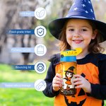 Gepersonaliseerde Halloween Thema Cartoon Karakter Naam 12 oz Geïsoleerde Waterfles met Rietje en Morsbestendig Deksel Halloween Party voor Jongens Meisjes