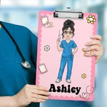 Personalisierte Cartoon-Charakter Medical Tools Hanging Clipboard mit Low-Profile-Clip Graduierung Anerkennung Geschenk für Krankenschwester Arzt Medizinstudent