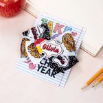 Personalized Pencil Composition Book Design Hair Bow Clip with Name and Card Hair Accessory Back to School First Day of Kindergarten Gift for Girls