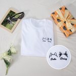 Personalized Embroidered Dog Cat Ear Outline T-shirt Sweatshirt Hoodie with 1-3 Names Pet Party Birthday Gift for Pet Lovers