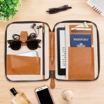 Personalized World Travel Themed Leather Storage Bag with Name and Text Birthday Travel Essentials Gift for Travelers