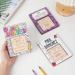 Personalisierte Checkered Zusammensetzung Buch Design Haftnotiz-Halter-Set mit Text zurück zu Schule Wertschätzung Lehrer Tag Geschenk für Lehrer