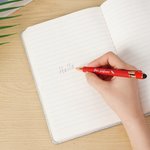 Personalised Multicolour Engraved Any Icon 5 Pcs Ballpoint Pen Set with Stylus and Text Graduation Party Appreciation Gift for Colleagues Friends