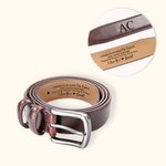 Personalized I Love You Leather Belt with Engraved Text Anniversary Valentine's Day Business Trip Accessory Gift for Husband