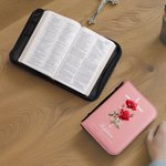 Couverture de livre en cuir PU avec nom et texte Cadeau d'anniversaire pour femmes chrétiennes