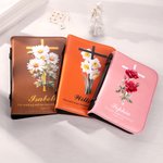 Couverture de livre en cuir PU avec nom et texte Cadeau d'anniversaire pour femmes chrétiennes
