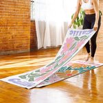 Personalized Floral Super Absorbent Yoga Towel with Name Sports Accessories Holiday Party Birthday Gift for Yoga Lovers Women