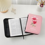 Couverture de livre en cuir PU avec nom et texte Cadeau d'anniversaire pour femmes chrétiennes