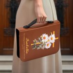 Couverture de livre en cuir PU avec nom et texte Cadeau d'anniversaire pour femmes chrétiennes