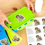 Personalized Flower Book Cartoon Character Waterproof Stickers with Name Back to School Birthday Gift for Book Lovers