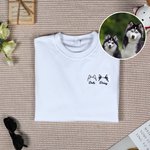 Personalized Embroidered Dog Cat Ear Outline T-shirt Sweatshirt Hoodie with 1-3 Names Pet Party Birthday Gift for Pet Lovers