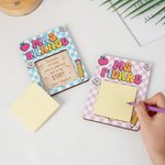 Personalisierte Checkered Zusammensetzung Buch Design Haftnotiz-Halter-Set mit Text zurück zu Schule Wertschätzung Lehrer Tag Geschenk für Lehrer