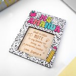 Personalisierte Checkered Zusammensetzung Buch Design Haftnotiz-Halter-Set mit Text zurück zu Schule Wertschätzung Lehrer Tag Geschenk für Lehrer