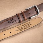 Personalized I Love You Leather Belt with Engraved Text Anniversary Valentine's Day Business Trip Accessory Gift for Men