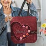 Personalisierte Retro Geburt Blume große Kapazität wasserdichte Tragetasche mit Namen und Titel Muttertag Geburtstag Jahrestag Geschenk für Frauen Mom Oma