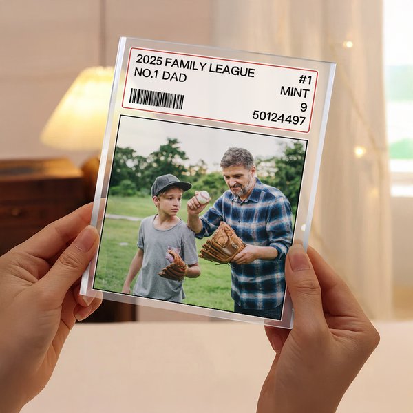 Henkilökohtainen valokuva Baseball nro 1 Isä Akryyli Plaque Home Decor Isänpäivä Syntymäpäivälahja isälle isoisälle isoisä