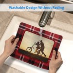 Tapis de souris anti-dérapant personnalisé Buffalo Plaid Photo Accessoire de bureau Anniversaire Cadeau de Noël pour la famille Amis Collègues