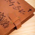 Personalizzato La Sacra Bibbia Fiore Portatile A5 Copertina del taccuino in pelle PU con testo e tasca Compleanno Regalo ispiratore per il cristiano