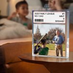 Personalized Photo Baseball No. 1 Dad Acrylic Plaque Home Decor Father's Day Birthday Gift for Dad Grandpa