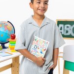 Personalised Fantasy Unicorn Dinosaur Name Cloud A5 Spiral Notebook with Initial and 120 Lined Pages Back to School Birthday Gift for Kids