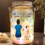 Personalised Dog Cat Pet Angel Wings LED Mason Jar Light with Name and Title Sympathy Sentimental Gift for Pet Owners Lovers