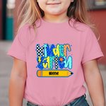Personalized Graffiti Grid Grade Pencil Soft Kid T-shirt Sweatshirt Hoodie with Name Back to School Birthday Gift for Boys Girls