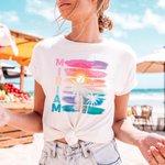 Personalised Coconut Tree Beach Sunset T-shirt Sweatshirt Hoodie with Name Vacation Beach Party Birthday  Gift for Family Friends