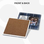 Personalized You Are the Greatest Hero Buffalo Plaid Design Ceramic Coaster with Photo Birthday Father's Day Christmas Gift for Dad