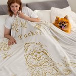 Personalised Retro Floral Pet Photo Portrait Soft Throw Blanket with Name Home Decor Birthday Gift for Pet Lovers Owners