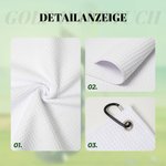 Personalisiertes Golf Waffelhandtuch mit Karikatur-Figur Namen und Karabinerhaken Sport Zubehör Geburtstag Geschenk für Golfspieler Golfliebhaber