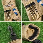 Personalized Cartoon Character Golf Ball Sack with Name and Belt Clip Funny Golf Accessories Birthday Gift for Golf Lover