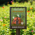 Personalized Pumpkin House Garden Vertical Metal Sign with Name and Title Garden Decor Halloween Gift for Grandparents Gardening Lovers