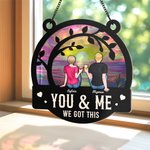 Attrape-Soleil Personnalisé avec Personnage de Dessin Animé et Nom Décoration Maison Cadeau Anniversaire pour Couple