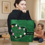 Personalisierte Retro Geburt Blume große Kapazität wasserdichte Tragetasche mit Namen und Titel Muttertag Geburtstag Jahrestag Geschenk für Frauen Mom Oma