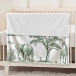 Personalised Cute Jungle Animals Soft Throw Blanket with First Name and Last Name Nursery Decor Birthday Baby Shower Gift for Kids Newborns