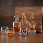 Personalisierte eingravierte Initialen Whiskey Dekanter mit Text Bar Zubehör Geburtstagsgeschenk für Whiskey-Liebhaber